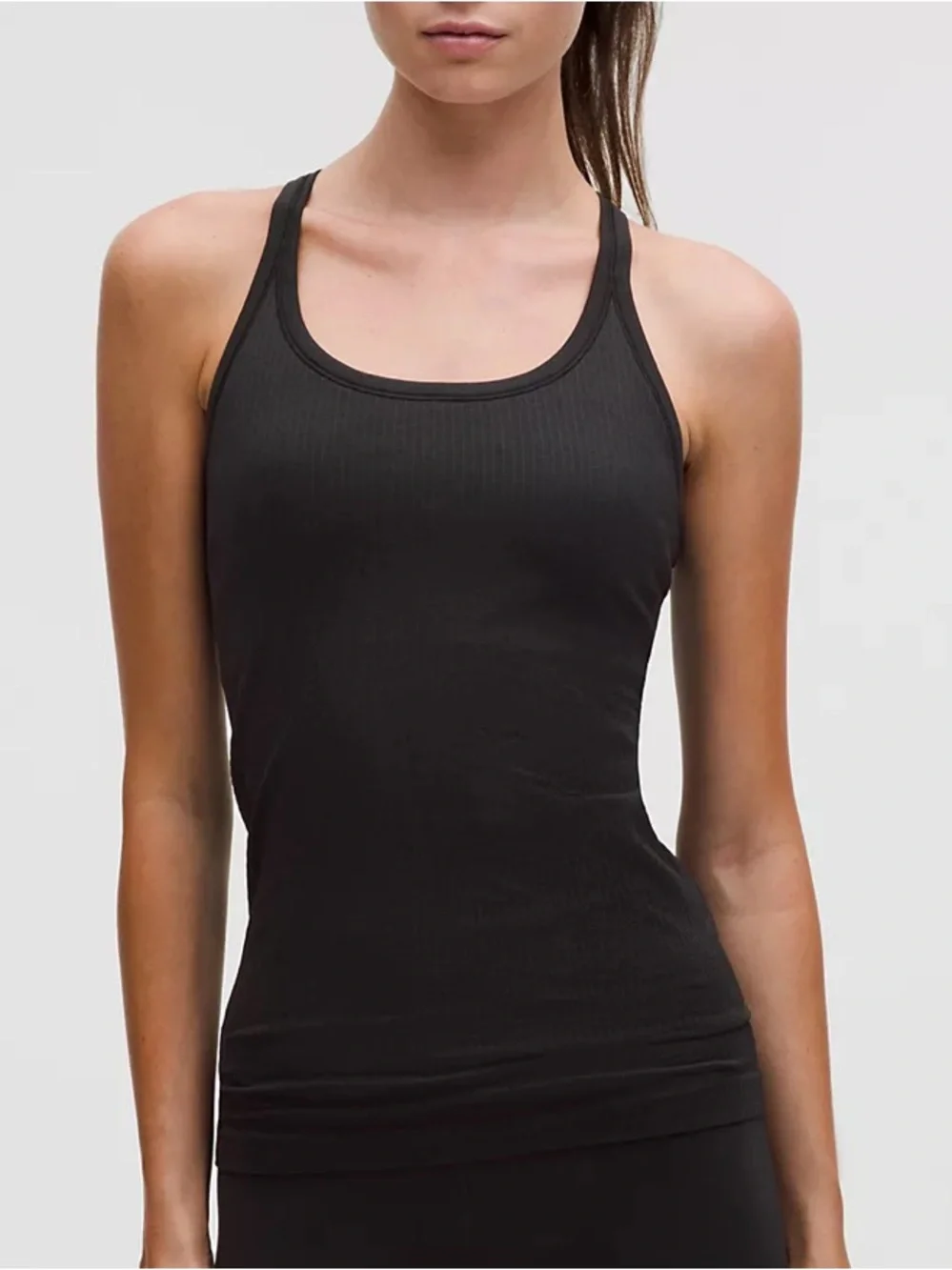 lululemon athletica Ebb to Street Ribbed Scoop Neck Light Support Tank Black 10